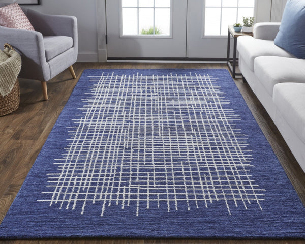 HomeRoots 4' Handmade Tufted Wool Area Rug in Tan and Brown Plaid – Stain-Resistant for Homes with Kids & Pets 8' X 10' 514360