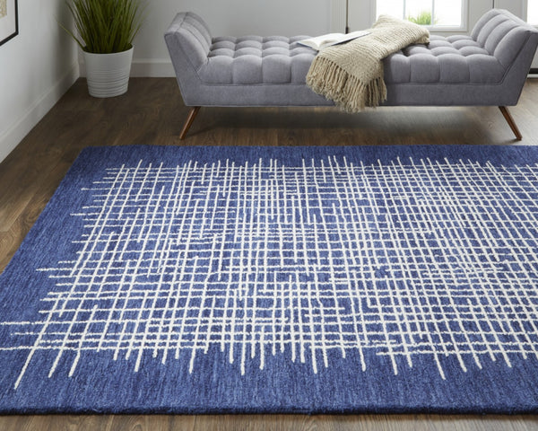 HomeRoots 4' Handmade Tufted Wool Area Rug in Tan and Brown Plaid – Stain-Resistant for Homes with Kids & Pets 8' X 10' 514360