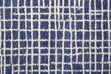 Homeroots 8' X 10' Blue And Ivory Wool Plaid Hand Tufted Area Rug Blue,Ivory Wool 514360