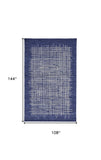 Homeroots 9' X 12' Blue And Ivory Wool Plaid Tufted Handmade Stain Resistant Area Rug Blue,Ivory Wool 514361