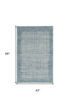 Homeroots 4' X 6' Blue And Ivory Wool Plaid Tufted Handmade Stain Resistant Area Rug Blue,Ivory Wool 514365