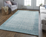 Homeroots 4' X 6' Blue And Ivory Wool Plaid Tufted Handmade Stain Resistant Area Rug Blue,Ivory Wool 514365