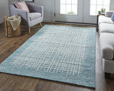 Homeroots 8' X 10' Blue And Ivory Wool Plaid Tufted Handmade Stain Resistant Area Rug Blue,Ivory Wool 514367