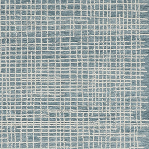 Homeroots 8' X 10' Blue And Ivory Wool Plaid Tufted Handmade Stain Resistant Area Rug Blue,Ivory Wool 514367
