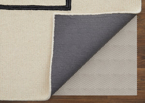 HomeRoots 4' Soft Gray and Ivory Wool Area Rug with Abstract Geometric Design for Modern Living Spaces 5' X 8' 514373