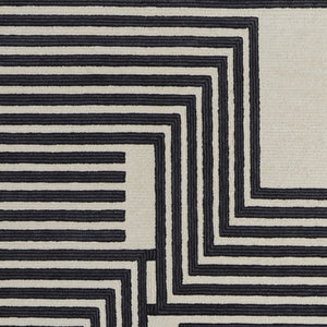HomeRoots 4' Gray and Black Abstract Geometric Wool Area Rug – Hand-Tufted Artisan Design for Modern Spaces 5' X 8' 514380