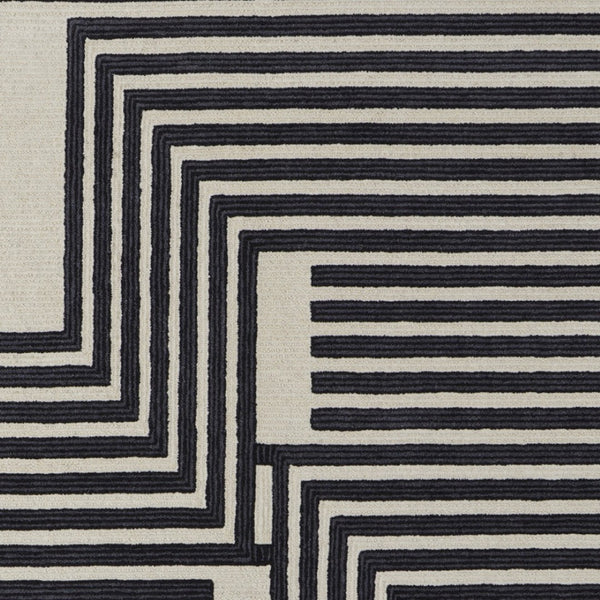 HomeRoots 4' Gray and Black Abstract Geometric Wool Area Rug – Hand-Tufted Artisan Design for Modern Spaces 9' X 12' 514382