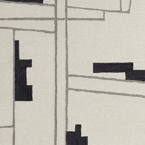 Homeroots 4' X 6' Gray And Ivory Wool Abstract Hand Tufted Area Rug  Wool 514393