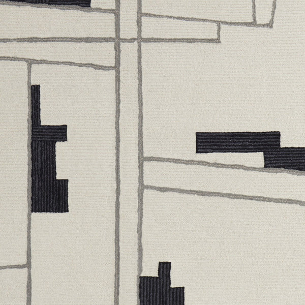 Homeroots 4' X 6' Gray And Ivory Wool Abstract Hand Tufted Area Rug  Wool 514393