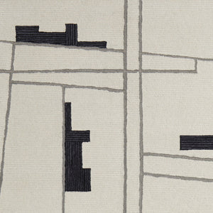 Homeroots 5' X 8' Gray And Ivory Wool Abstract Hand Tufted Area Rug  Wool 514394