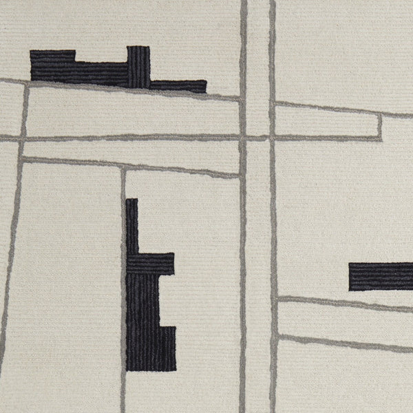 Homeroots 5' X 8' Gray And Ivory Wool Abstract Hand Tufted Area Rug  Wool 514394