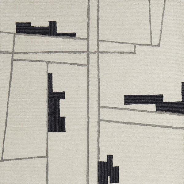 Homeroots 5' X 8' Gray And Ivory Wool Abstract Hand Tufted Area Rug  Wool 514394