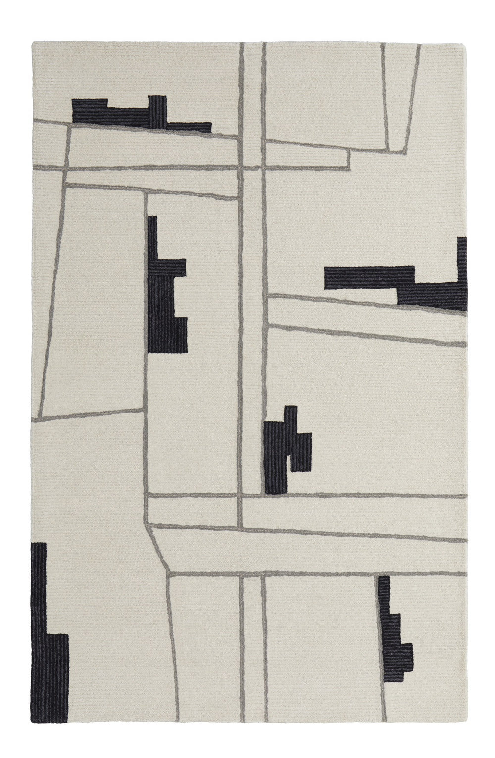 Homeroots 5' X 8' Gray And Ivory Wool Abstract Hand Tufted Area Rug  Wool 514394