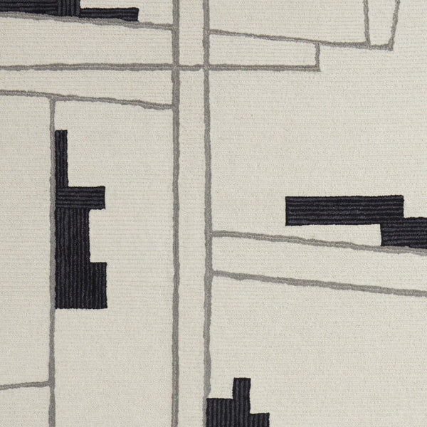 Homeroots 8' X 10' Gray And Ivory Wool Abstract Hand Tufted Area Rug  Wool 514395