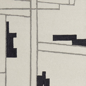 Homeroots 8' X 10' Gray And Ivory Wool Abstract Hand Tufted Area Rug  Wool 514395