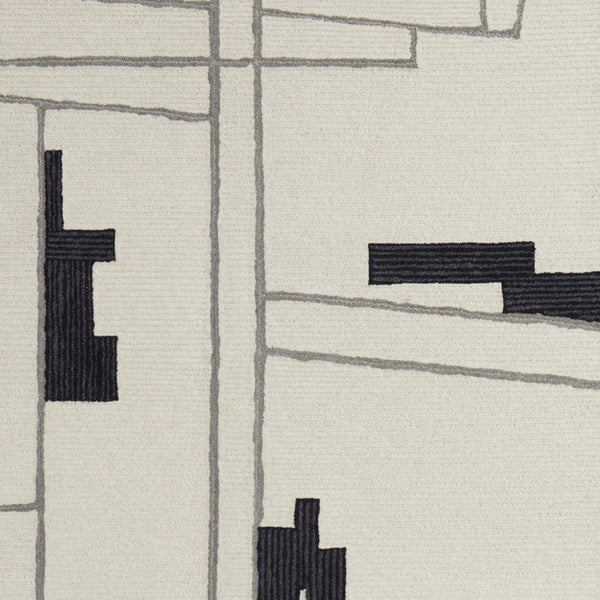 Homeroots 8' X 10' Gray And Ivory Wool Abstract Hand Tufted Area Rug  Wool 514395