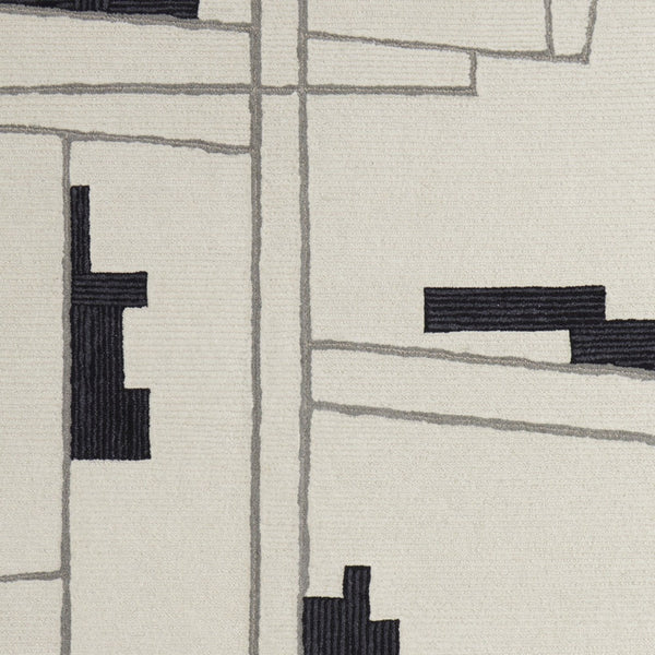 Homeroots 9' X 12' Gray And Ivory Wool Abstract Hand Tufted Area Rug  Wool 514396