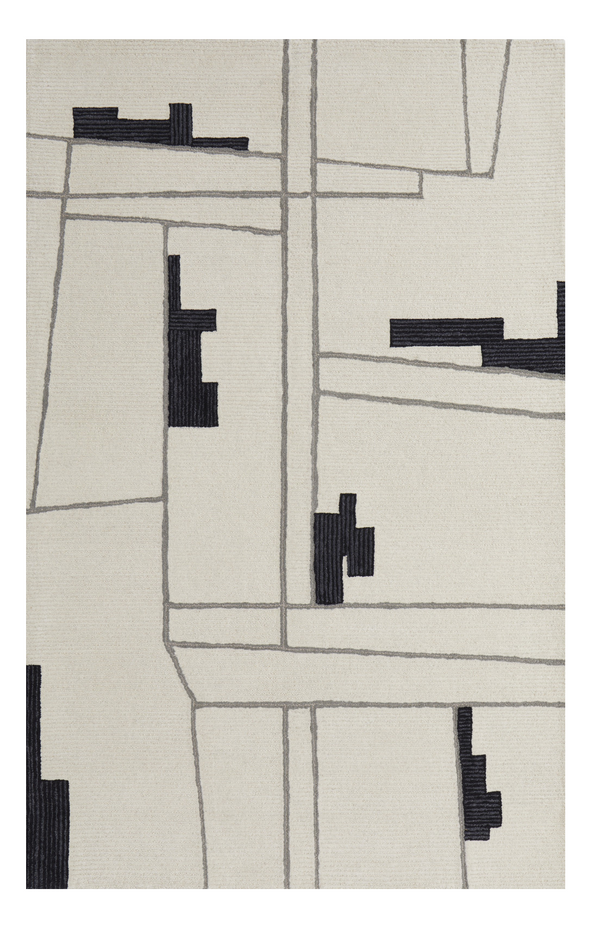 Homeroots 12' X 15' Gray And Ivory Wool Abstract Hand Tufted Area Rug  Wool 514398