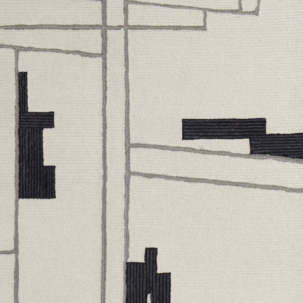 Homeroots 2' X 3' Gray And Ivory Wool Abstract Hand Tufted Area Rug  Wool 514399