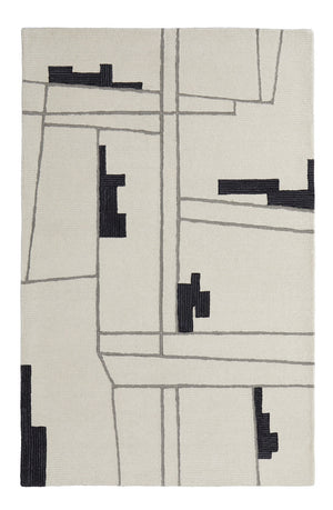 Homeroots 2' X 3' Gray And Ivory Wool Abstract Hand Tufted Area Rug  Wool 514399