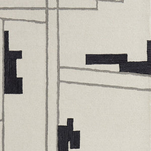 Homeroots 2' X 3' Gray And Ivory Wool Abstract Hand Tufted Area Rug  Wool 514399