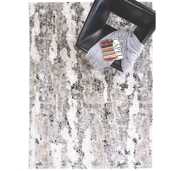 Capel Rugs Manhattan-chelsea Luxe Contemporary Area Rug With Striking Silver And Gray Tones For Modern Interiors Fog, Gray 100% Polyester 5144rs04000600330