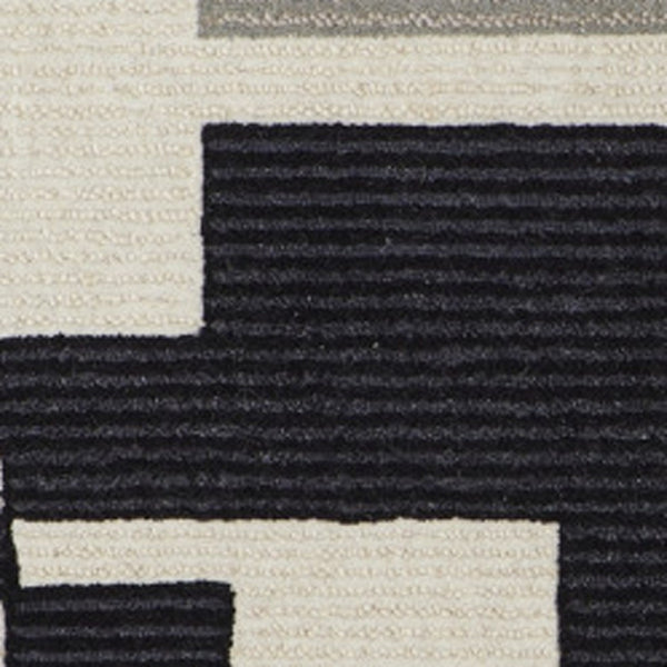 HomeRoots 4' Hand-Tufted Wool Area Rug in Ivory, Black & Gray – Modern Abstract Design for Elegant Spaces 8' X 10' 514402