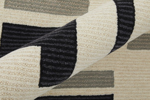 HomeRoots 4' Hand-Tufted Wool Area Rug in Ivory, Black & Gray – Modern Abstract Design for Elegant Spaces 8' X 10' 514402