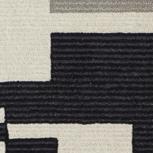 HomeRoots 4' Hand-Tufted Wool Area Rug in Ivory, Black & Gray – Modern Abstract Design for Elegant Spaces 10' X 14' 514404