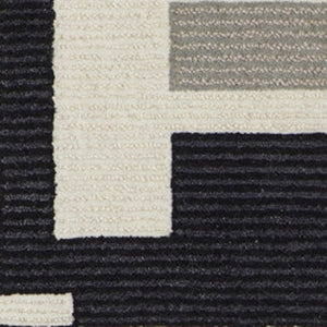HomeRoots 4' Hand-Tufted Wool Area Rug in Ivory, Black & Gray – Modern Abstract Design for Elegant Spaces 12' X 15' 514405