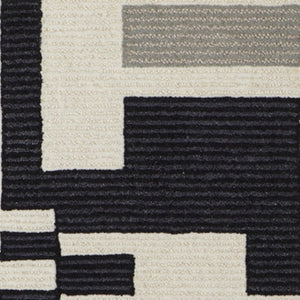 HomeRoots 4' Hand-Tufted Wool Area Rug in Ivory, Black & Gray – Modern Abstract Design for Elegant Spaces 12' X 15' 514405