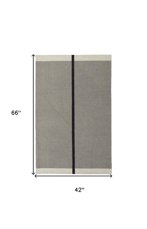 HomeRoots 4' Enhance Your Space with a Hand-Tufted Wool Abstract Geometric Area Rug in Black, Gray & Taupe 4' X 6' 514407