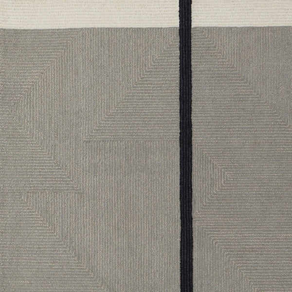 HomeRoots 4' Enhance Your Space with a Hand-Tufted Wool Abstract Geometric Area Rug in Black, Gray & Taupe 5' X 8' 514408