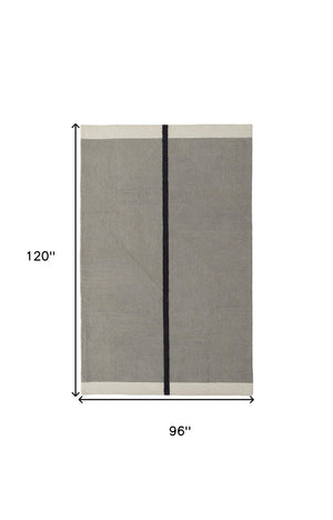 HomeRoots 4' Enhance Your Space with a Hand-Tufted Wool Abstract Geometric Area Rug in Black, Gray & Taupe 8' X 10' 514409
