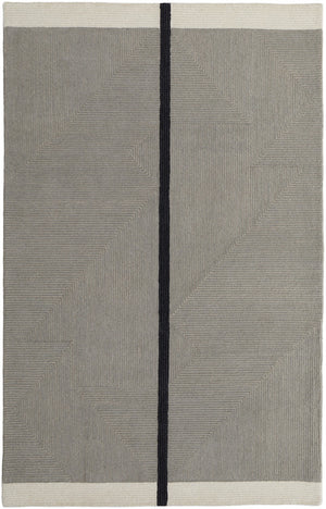 HomeRoots 4' Enhance Your Space with a Hand-Tufted Wool Abstract Geometric Area Rug in Black, Gray & Taupe 8' X 10' 514409