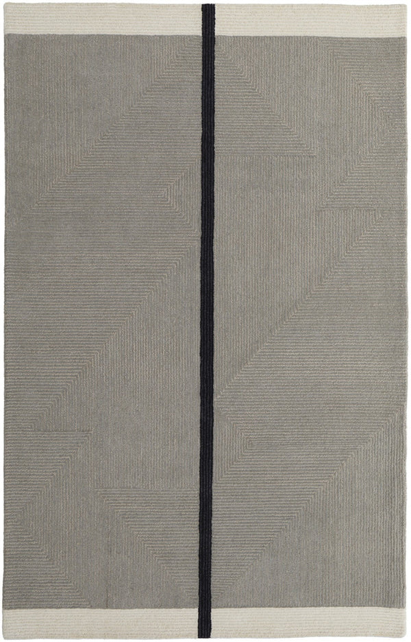 HomeRoots 4' Enhance Your Space with a Hand-Tufted Wool Abstract Geometric Area Rug in Black, Gray & Taupe 8' X 10' 514409