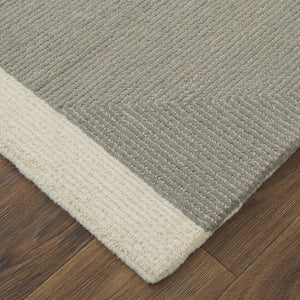 HomeRoots 4' Enhance Your Space with a Hand-Tufted Wool Abstract Geometric Area Rug in Black, Gray & Taupe 8' X 10' 514409