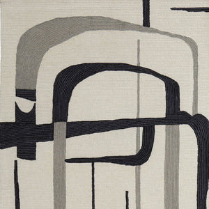 Homeroots 4' X 6' Gray And Ivory Wool Abstract Hand Tufted Area Rug  Wool 514414