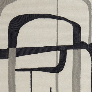 Homeroots 12' X 15' Ivory Gray And Black Wool Abstract Tufted Handmade Area Rug  Wool 514419