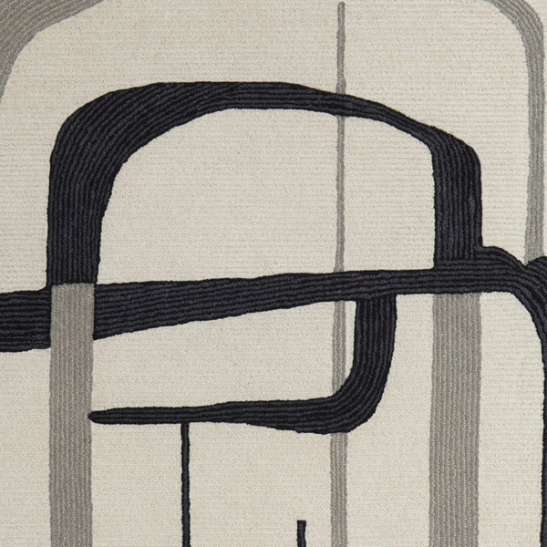 Homeroots 12' X 15' Ivory Gray And Black Wool Abstract Tufted Handmade Area Rug  Wool 514419