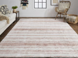 Homeroots 4' X 6' Tan And Ivory Abstract Hand Woven Area Rug Tan,Ivory,Pink Viscose 514421