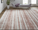 Homeroots 4' X 6' Tan And Ivory Abstract Hand Woven Area Rug Tan,Ivory,Pink Viscose 514421