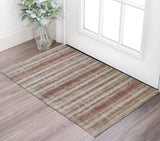 Homeroots 2' X 3' Tan And Ivory Abstract Hand Woven Area Rug Tan,Ivory,Pink Viscose 514427