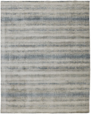 Homeroots 5' X 8' Blue And Gray Abstract Hand Woven Area Rug Gray,Blue,Green Viscose 514429