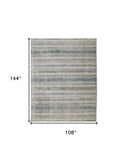 Homeroots 9' X 12' Gray Blue And Green Abstract Hand Woven Area Rug Gray,Blue,Green Viscose 514431