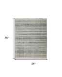 Homeroots 2' X 3' Blue And Gray Abstract Hand Woven Area Rug Gray,Blue,Green Viscose 514434