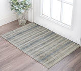 Homeroots 2' X 3' Blue And Gray Abstract Hand Woven Area Rug Gray,Blue,Green Viscose 514434