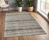 Homeroots 4' X 6' Tan And Ivory Abstract Hand Woven Area Rug Tan,Ivory,Brown Viscose 514435