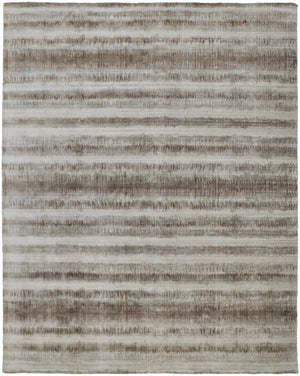 Homeroots 5' X 8' Tan And Ivory Abstract Hand Woven Area Rug Tan,Ivory,Brown Viscose 514436