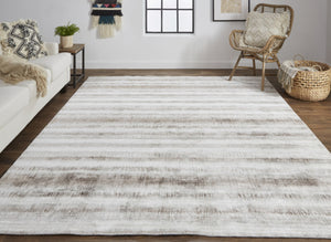 HomeRoots 4' Hand Woven Tan and Ivory Abstract Area Rug – Timeless Design for Warmth and Style in Any Room 5' X 8' 514436